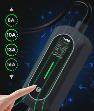 Draagbare Type 2 EV Charger 3.5KW 16A, 5M Kabel, IP66 Waterdicht, Instelbare Stroomsterkte