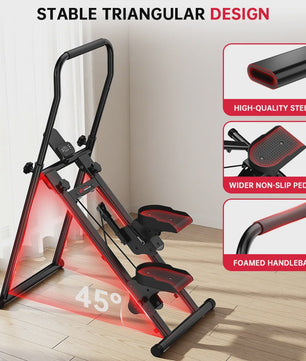Opvouwbare Stair Stepper - Verticale Klimmachine met 3 Niveaus Weerstand voor Thuis