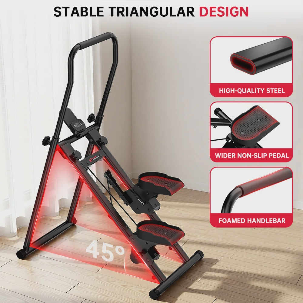 Opvouwbare Stair Stepper - Verticale Klimmachine met 3 Niveaus Weerstand voor Thuis