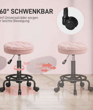 Comfortabele, In Hoogte Verstelbare Draaibare Werkstoel op Wielen (55-66 cm)