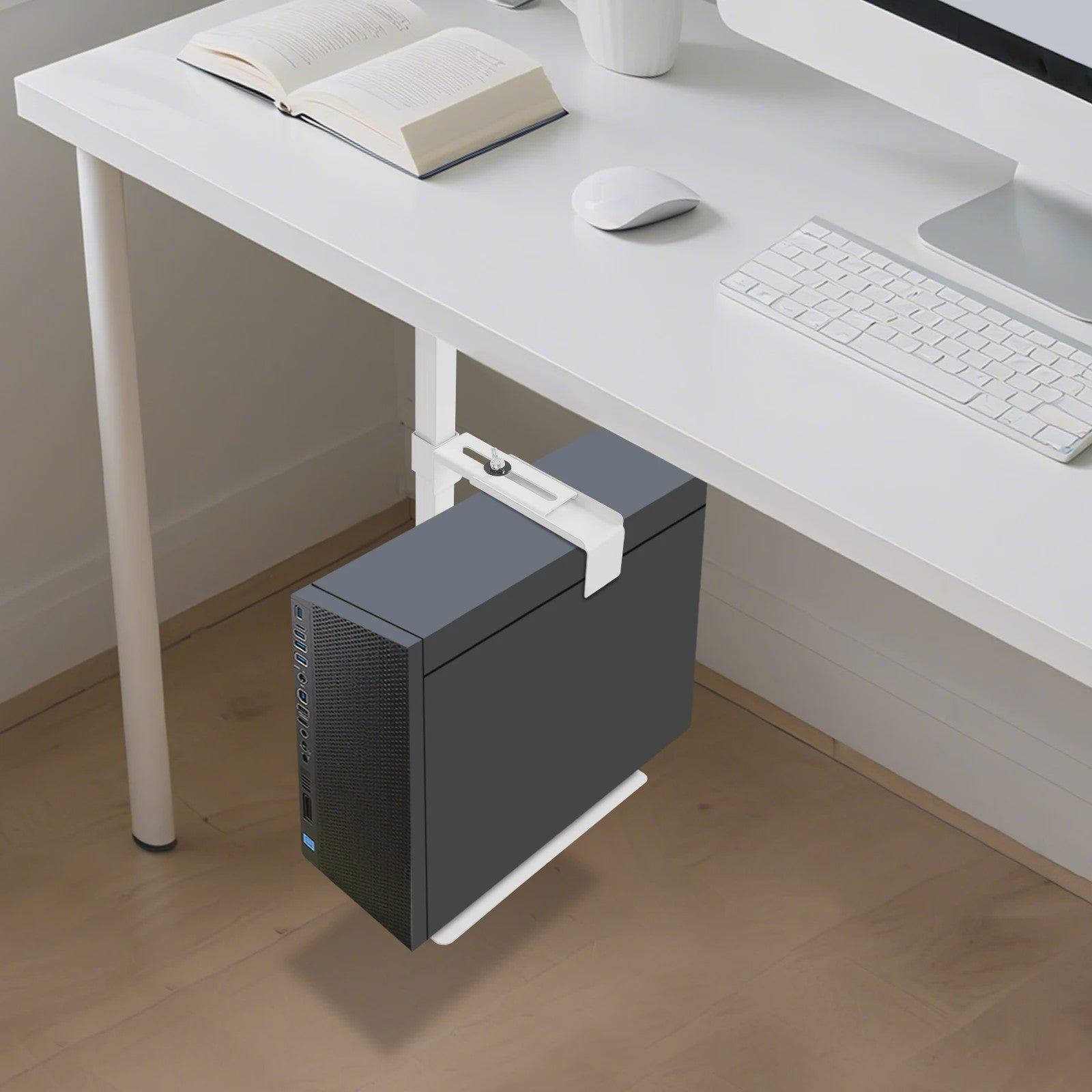 Verstelbare Computer Case Houder voor Onder het Bureau - PC Toren Beugel