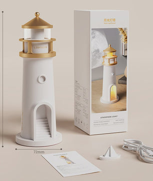 Unieke Maan Projectie Vuurtoren Lamp met Muziek & Bewegingssensor