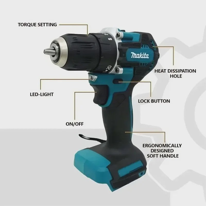 Makita DDF487 18V Brushless Accu Klopboormachine - Krachtige 13mm Boor & Schroefmachine met Hoge Koppel