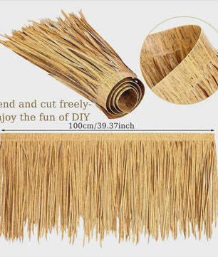 A76X-Thatch Roofing Artifical Grass Roll For Tiki Bar Mexican For Tiki Hut 6.56' X 20" 2Pcs Palm Thatch Palapa Replacement Roof