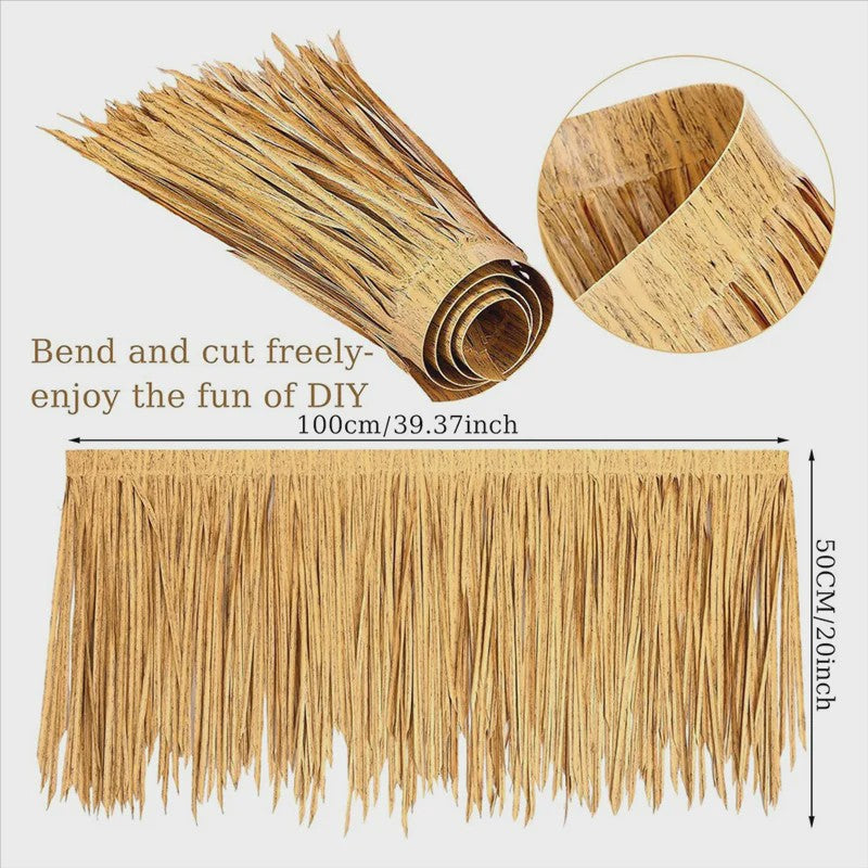 A76X-Thatch Roofing Artifical Grass Roll For Tiki Bar Mexican For Tiki Hut 6.56' X 20" 2Pcs Palm Thatch Palapa Replacement Roof