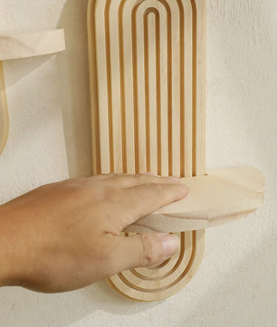 Houten Wandplank met Boogontwerp - Decoratieve Plank voor Planten & Kaarsen