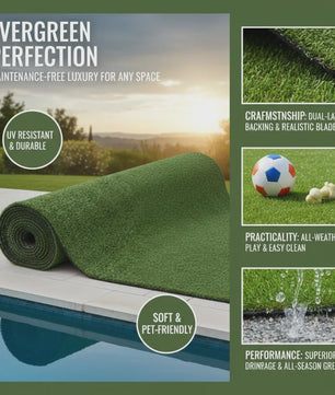 Kunstgras 1x10m UV-bestendig - 10m² Groen Siergras voor Tuin & Terras