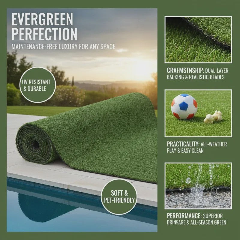 Kunstgras 1x10m UV-bestendig - 10m² Groen Siergras voor Tuin & Terras