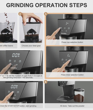 BioloMix Elektrische Koffiemolen CG210 - 30 Precisie Maalstanden voor Espresso, Americano & Pour Over