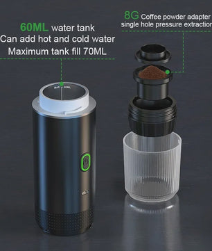 Draagbare Elektrische Espressomachine - 3-in-1 Koffiezetter voor Auto, Thuis & Camping