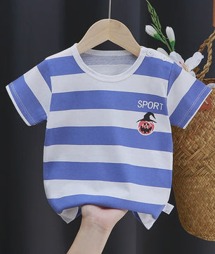 Zomer T-shirt Kinderen Katoen met Vrolijke Cartoon Print - 0-4 Jaar
