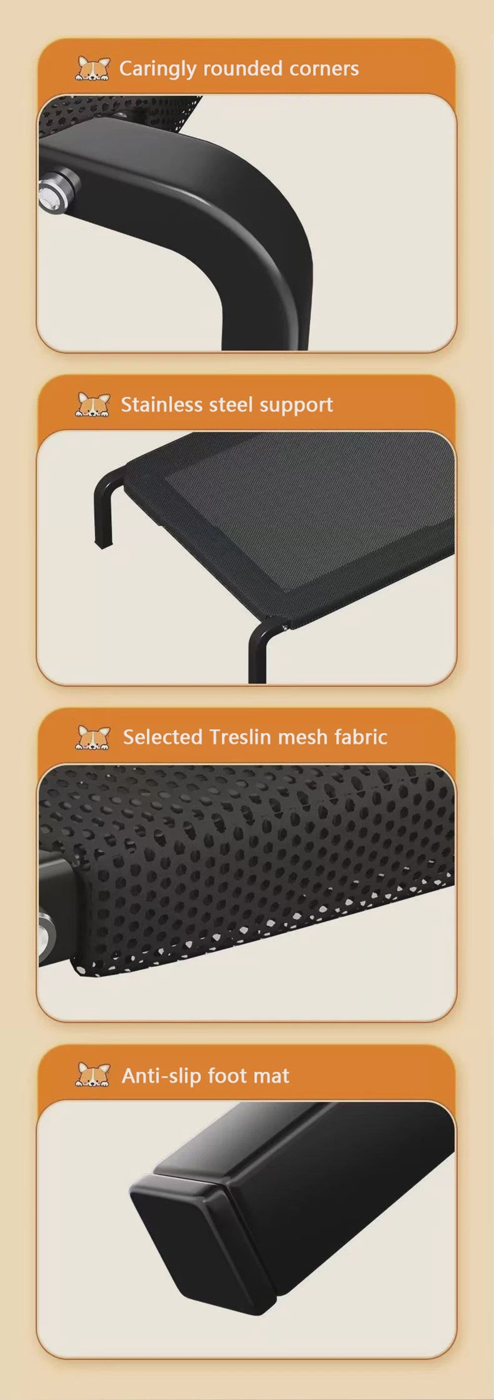 Verhoogd Hondenkussen XL - Zomer Bed voor Grote Honden & Katten - Duurzaam, Ventilerend & Anti-slip