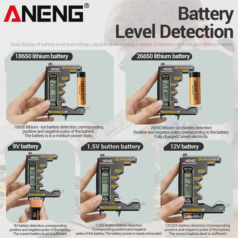 ANENG SZ818 Digitale Multimeter - Batterijtester, AC/DC Spanning & Stroom, Weerstand - Elektronica Reparatie Tool