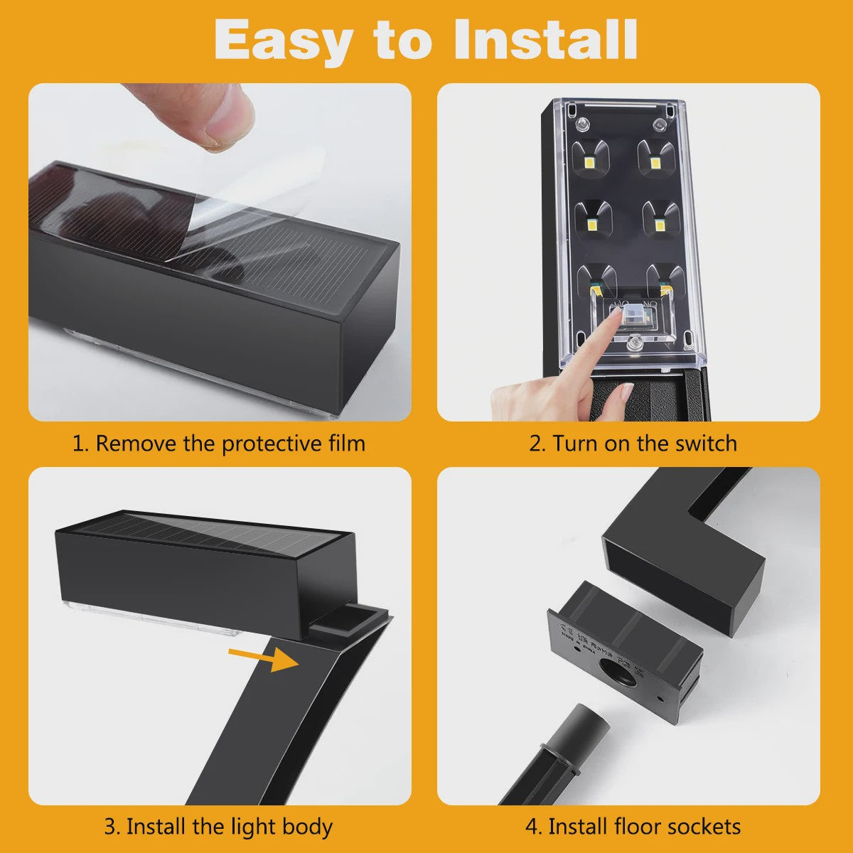 Moderne Solar Tuinverlichting 7-Vorm - Waterdicht IP65 - Automatisch AAN/UIT