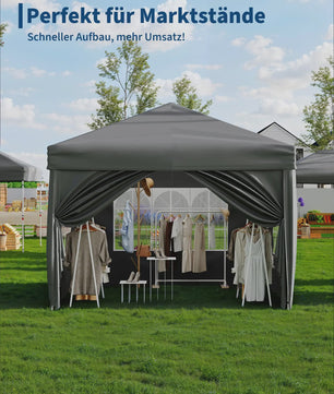 3x3m Pop-Up Partytent met 4 Zijwanden - Waterdicht, UV50+ en Draagbaar