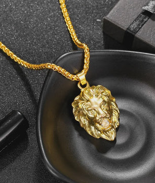 Gouden Leeuwenkop Hanger Ketting voor Mannen - Stijlvolle Hip Hop & Rock Sieraden