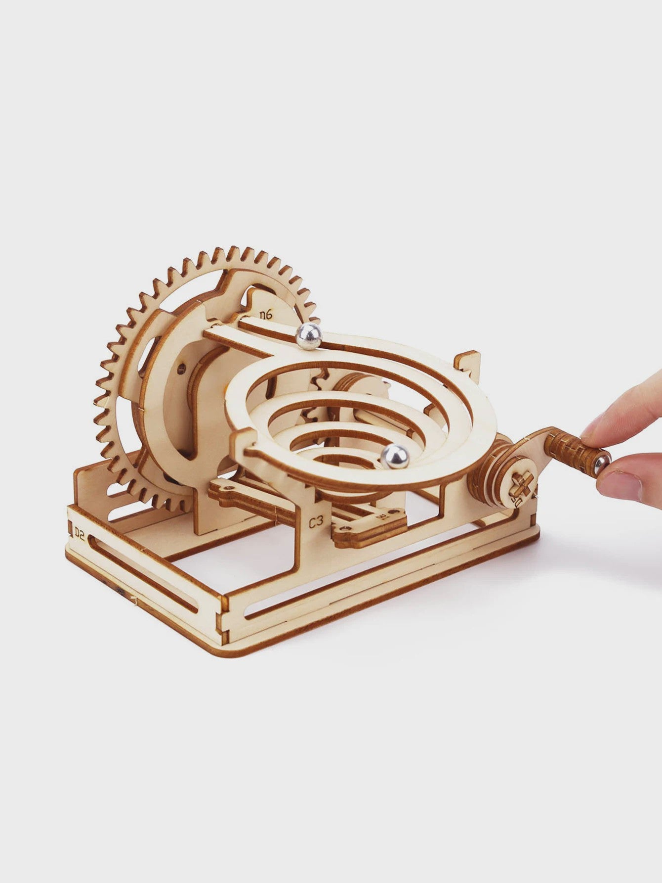 Houten 3D Puzzel: Spiraal Marble Run Modelbouw Kit voor Volwassenen en Tieners
