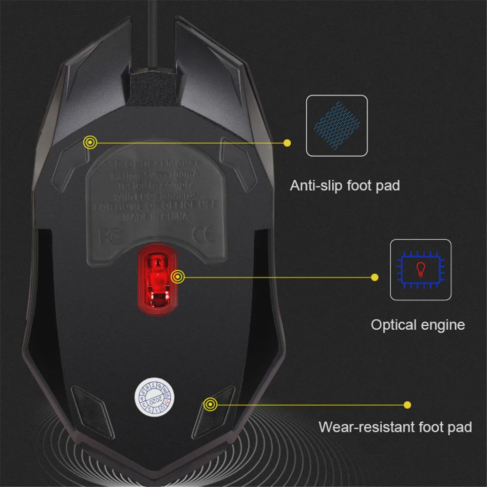 Gaming Muis met 5000 DPI, Kleurrijke LED Verlichting en Ergonomisch Design - Bedraad