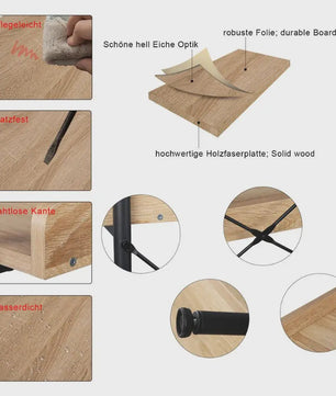 Stijlvolle 5-Laags Boekenkast met Metalen Frame - Open Opbergrek voor Woonkamer, Keuken of Badkamer