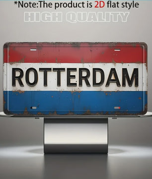 Rotterdam Nederlandse Vlag Retro Metalen Wanddecoratie - Decoratief Plaat