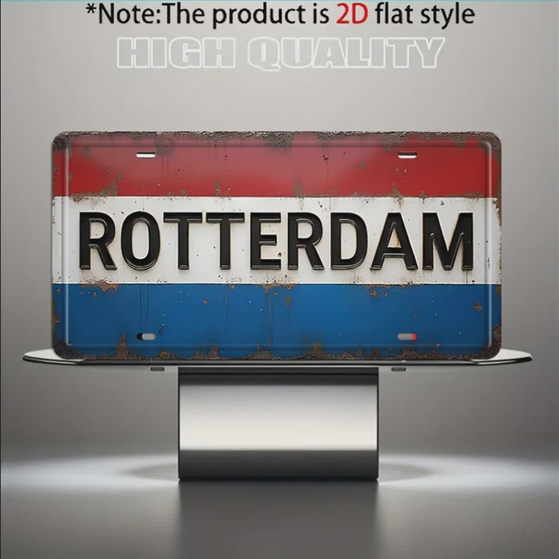Rotterdam Nederlandse Vlag Retro Metalen Wanddecoratie - Decoratief Plaat