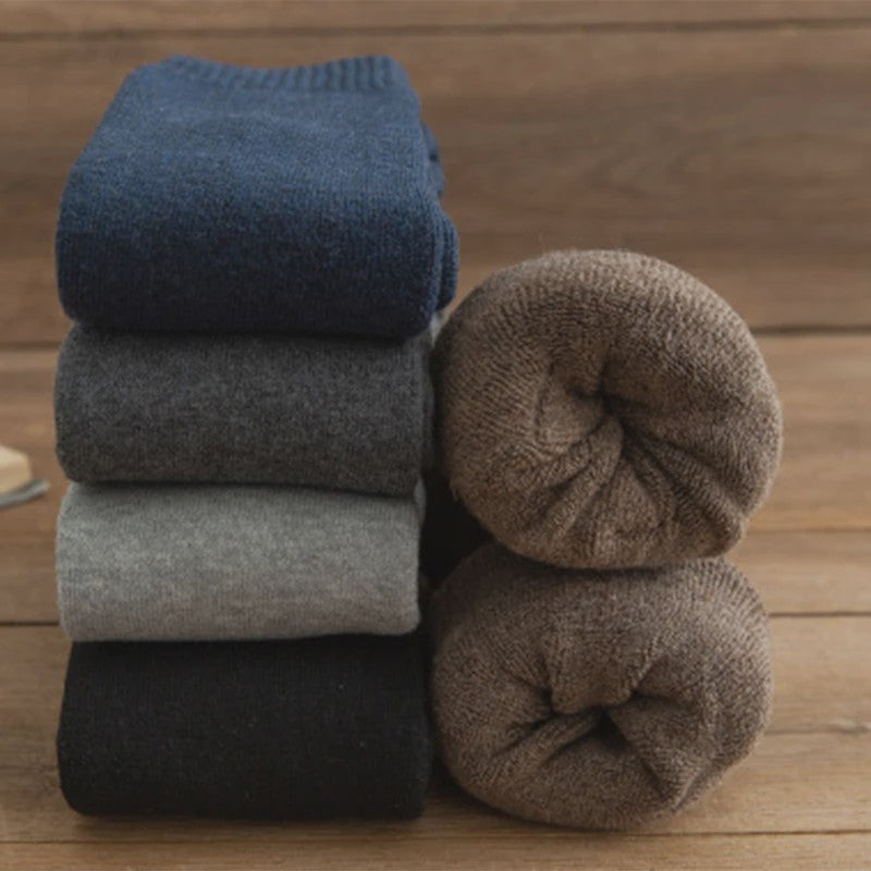 6 Paar Heren Kniehoge Thermosokken - Warm & Dik - Compressie - Maat 38-44