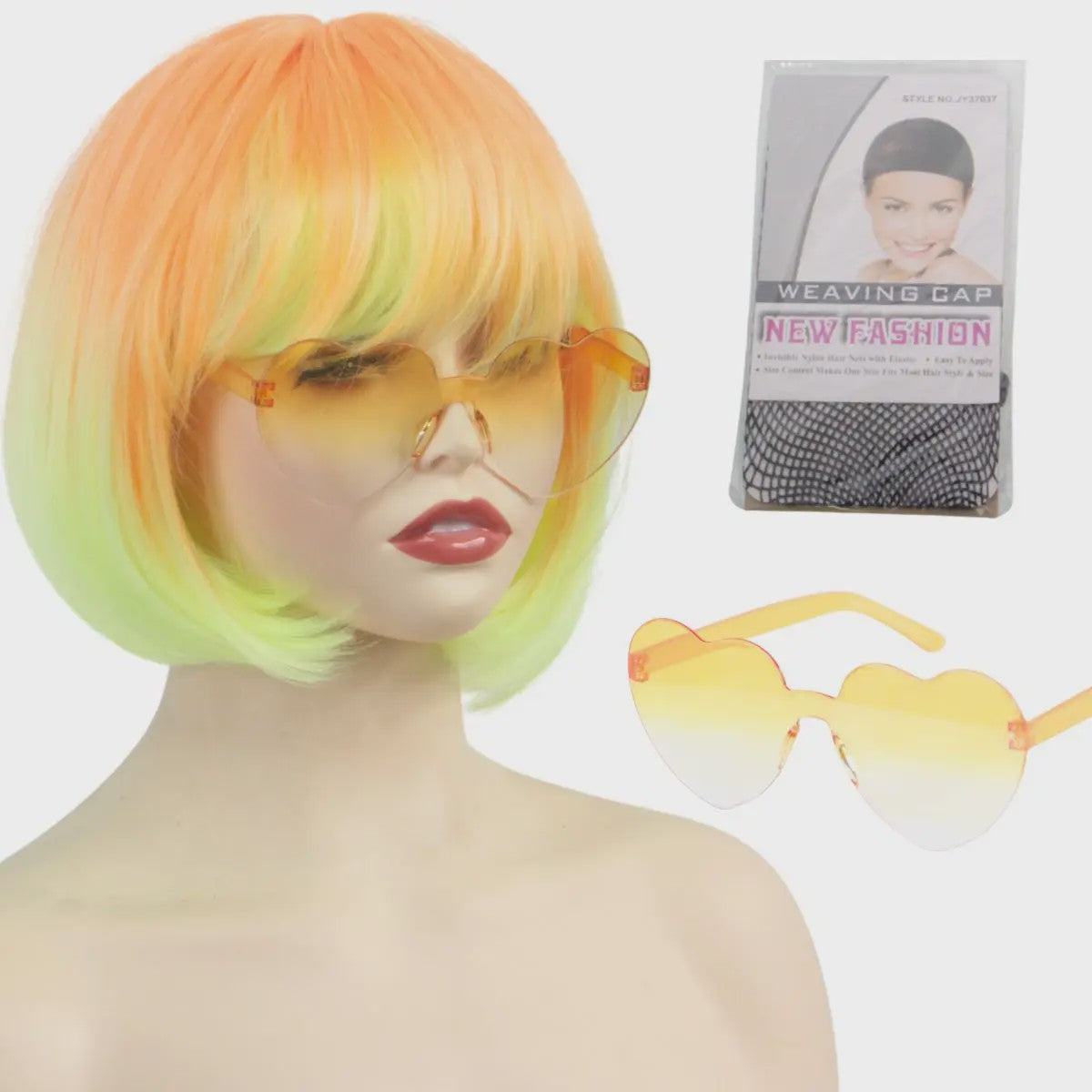 Stijlvolle Gradient Bob Pruik met Pony - Synthetisch Haar voor Cosplay & Feest