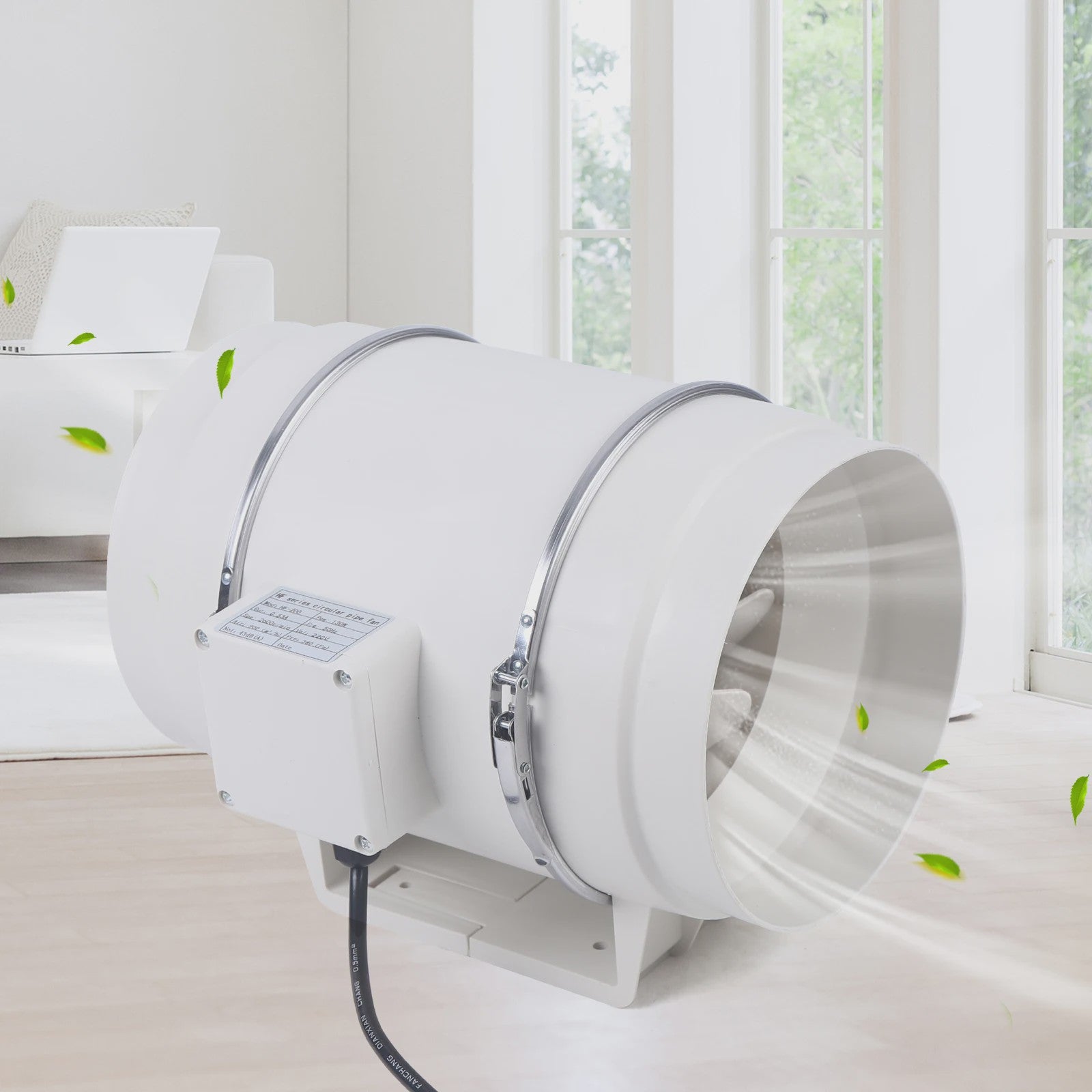 Stille Afzuigventilator 220V voor Kanalen - Keuken, Badkamer, Toilet - 2600RPM