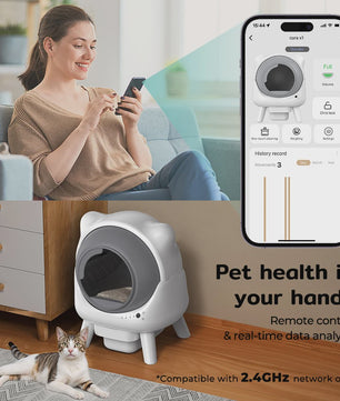 Automatische Zelfreinigende Kattenbak Amicura-X1 - Extra Groot (80L) met App Bediening