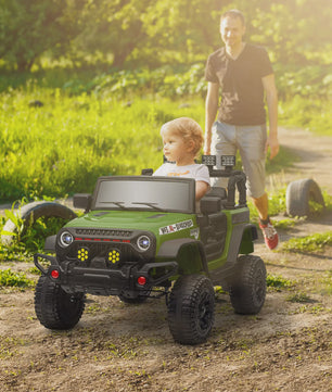 Groene Elektrische Off-road Kinderauto met 2.4 GHz Afstandsbediening en 12V Vermogen