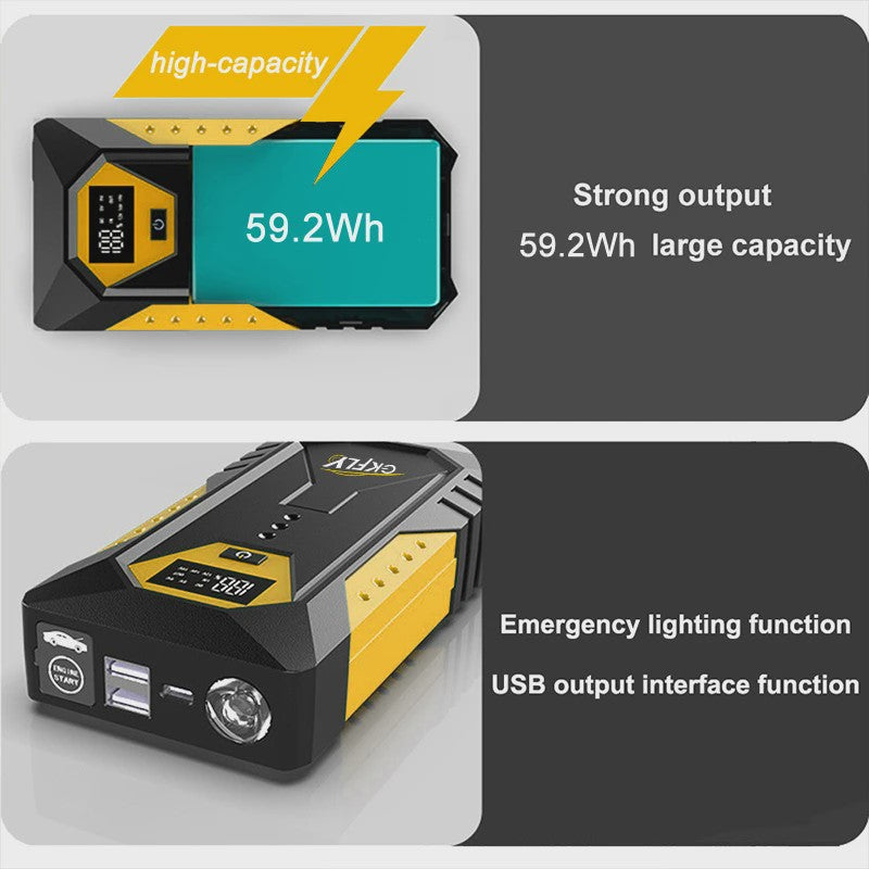 GKFLY 3000A/4000A Krachtige Jump Starter & Powerbank - Start Benzine (6.0L) & Diesel (5.0L)