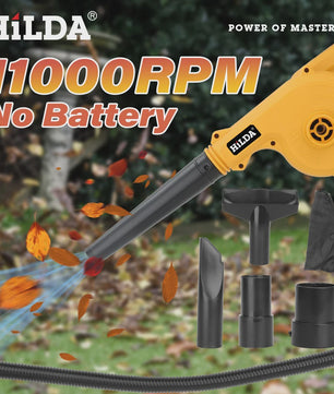 HILDA Accu Bladblazer & Stofzuiger 2-in-1 - Krachtig 21V Gereedschap voor Tuin en Werkplaats