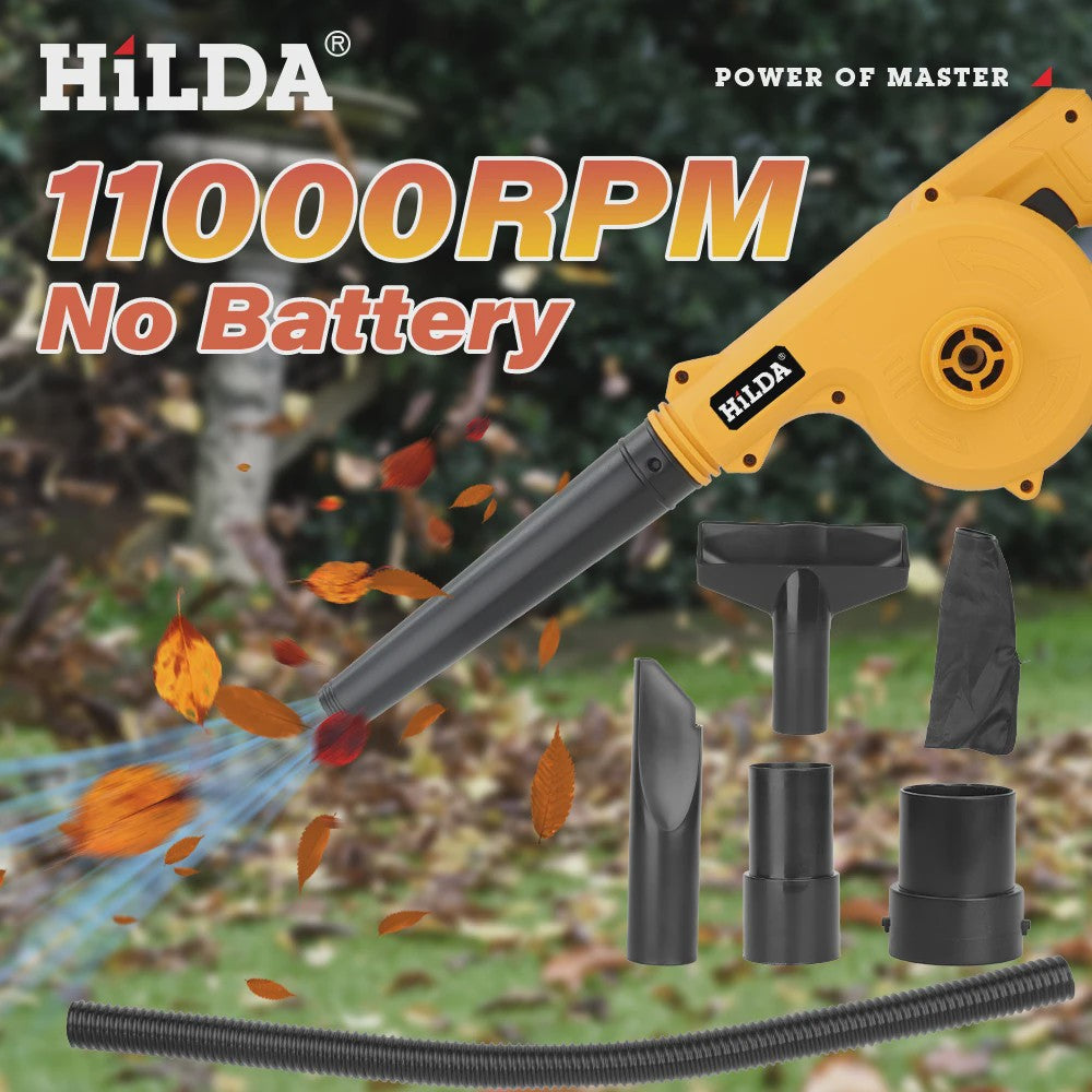HILDA Accu Bladblazer & Stofzuiger 2-in-1 - Krachtig 21V Gereedschap voor Tuin en Werkplaats