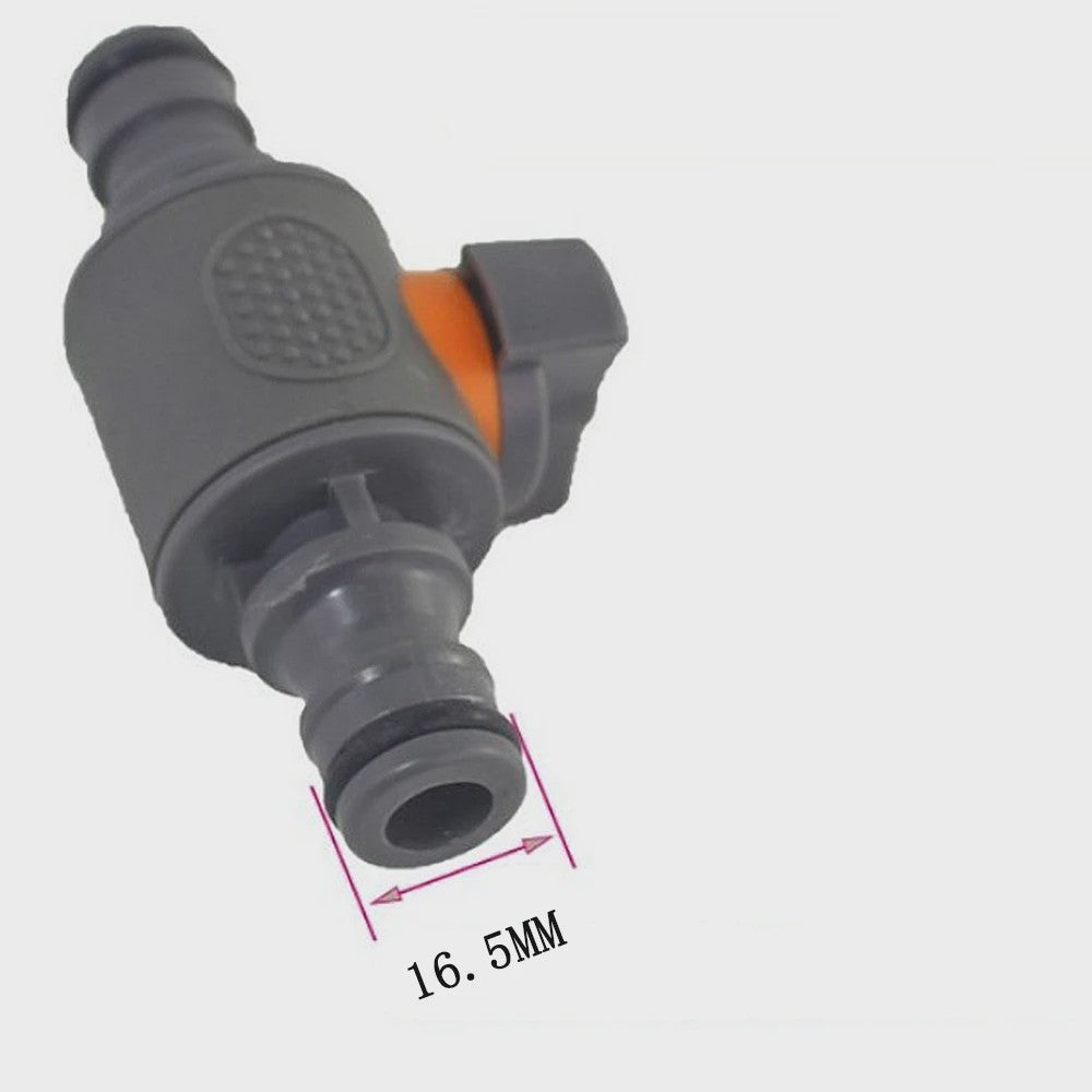 3-delige 16mm Tuinslang Koppeling met Afsluiter - Snelkoppeling voor Irrigatie