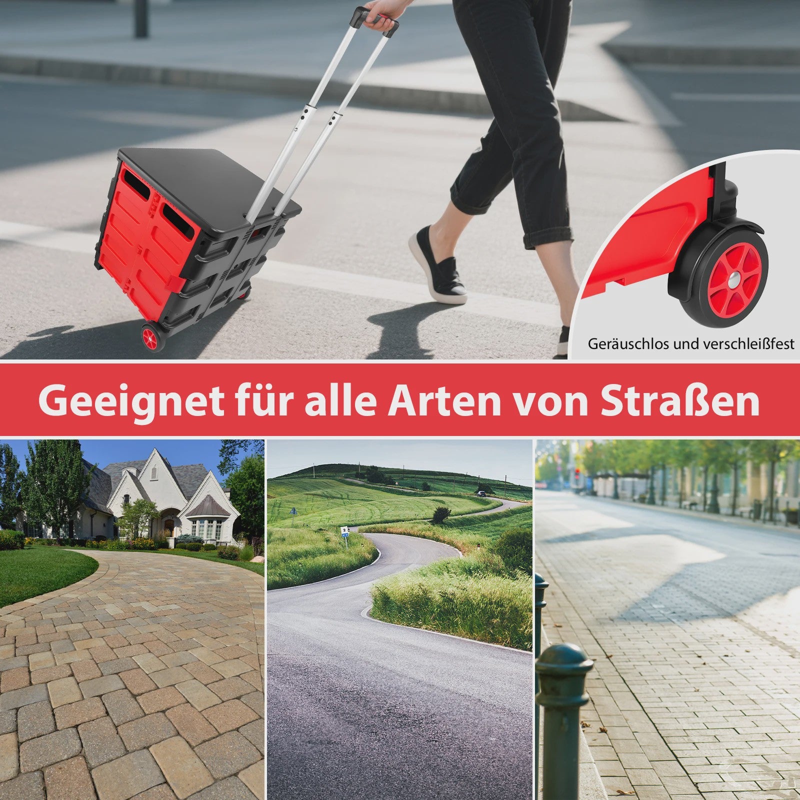 Opvouwbare Boodschappentrolley met Deksel en Telescoopsteel - Handig voor Boodschappen, Tuin & Camping