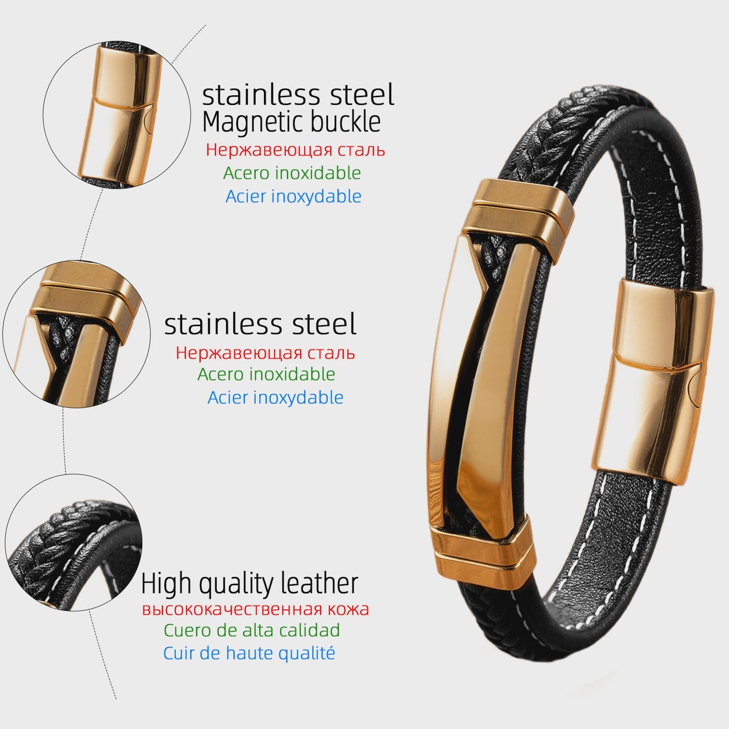 Unieke Roestvrijstalen & Leren Armband - Stijlvol Unisex Sieraad