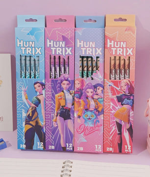Set van 12 K-Pop Hantrix Tekenpotloden - Schattig Cartoon Design voor Kinderen