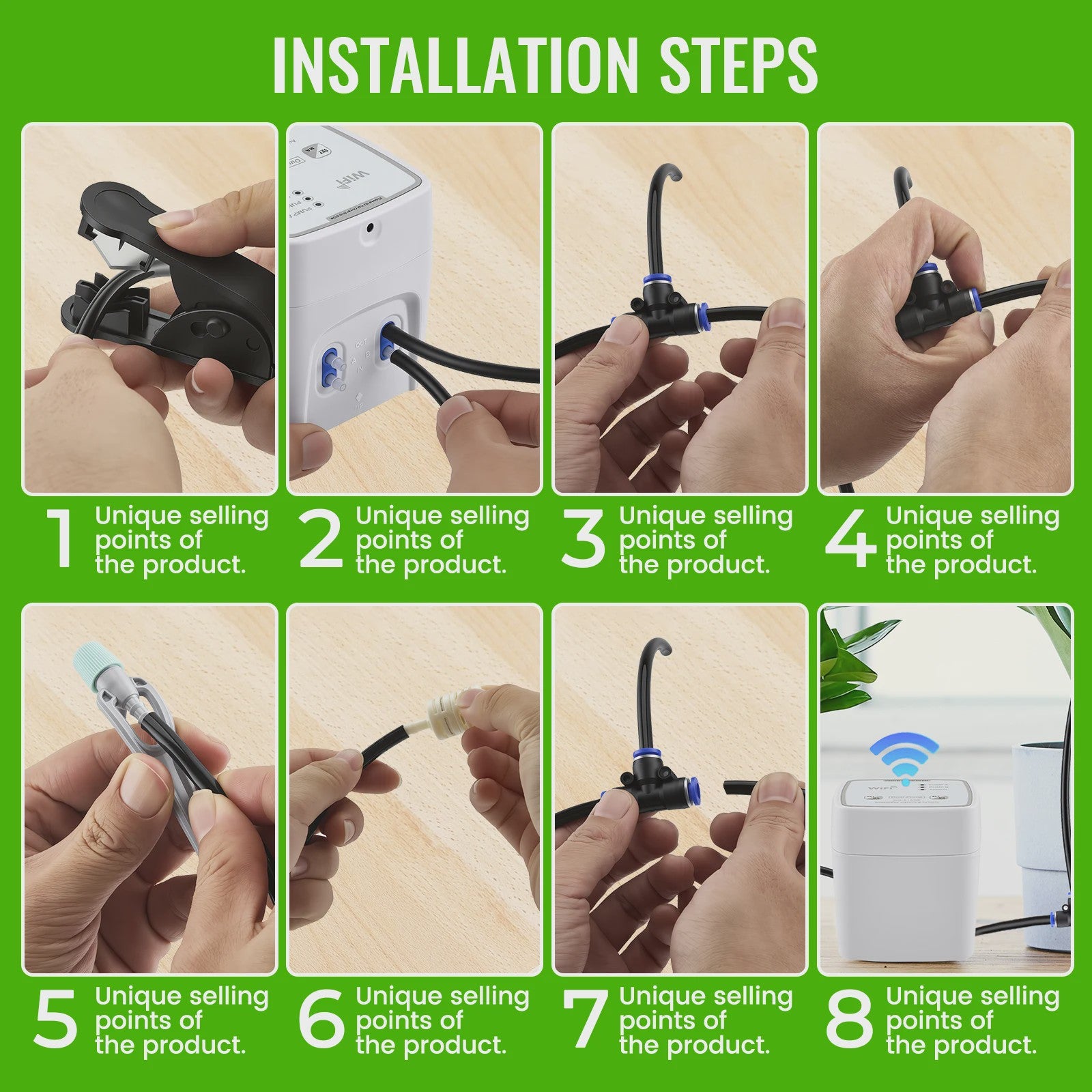 WiFi Automatic Irrigation System With Double Pump DIY Drip Irrigation Set Controlled Via App, Garden Watering System For Balcony