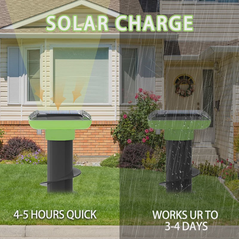 Solar Ongedierteverjager met Ultrasone Pulsen - Waterdicht (IP66) & Solar-Powered