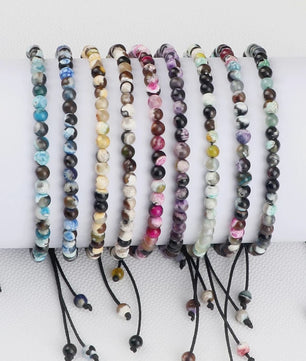 Natuurlijke 4mm Kralen Armbanden - Agate & Onyx - Yoga, Gebed & Stijlvol