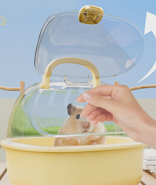 Draagbare Transparante Reiskooi voor Hamsters en Kleine Dieren met Handvat