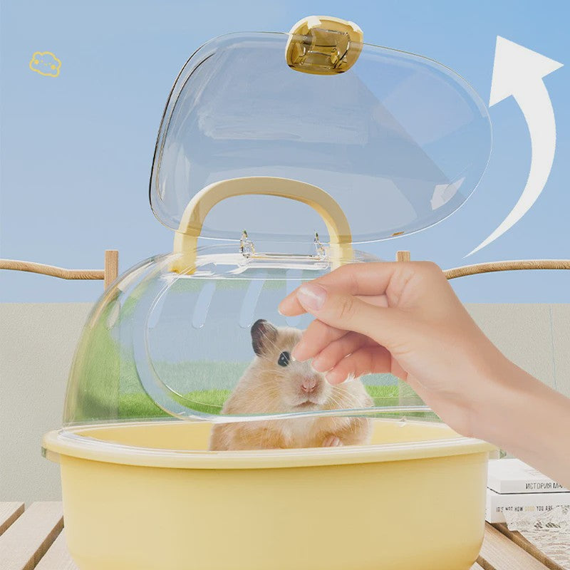 Draagbare Transparante Reiskooi voor Hamsters en Kleine Dieren met Handvat