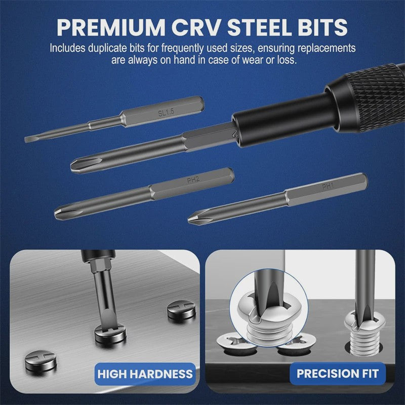 152-delige Precisie Schroevendraaierset met Magnetische Bits en Flexibele Shaft