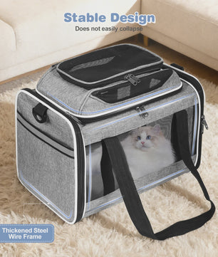 Cat Carrier Backpacks Expandable Cat Backpack with Shade Cover, Breathable Mesh Pet Carrier Backpack Bag for Travel Hiking Campi