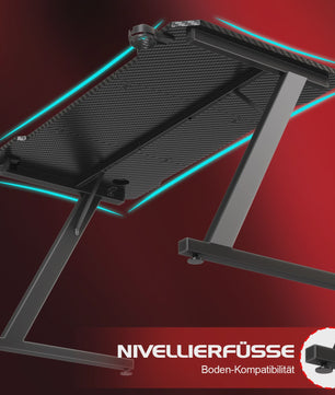 Devoko Gaming Bureau 120x60 cm met Hoofdtelefoonhaak en Carbon Fiber Afwerking