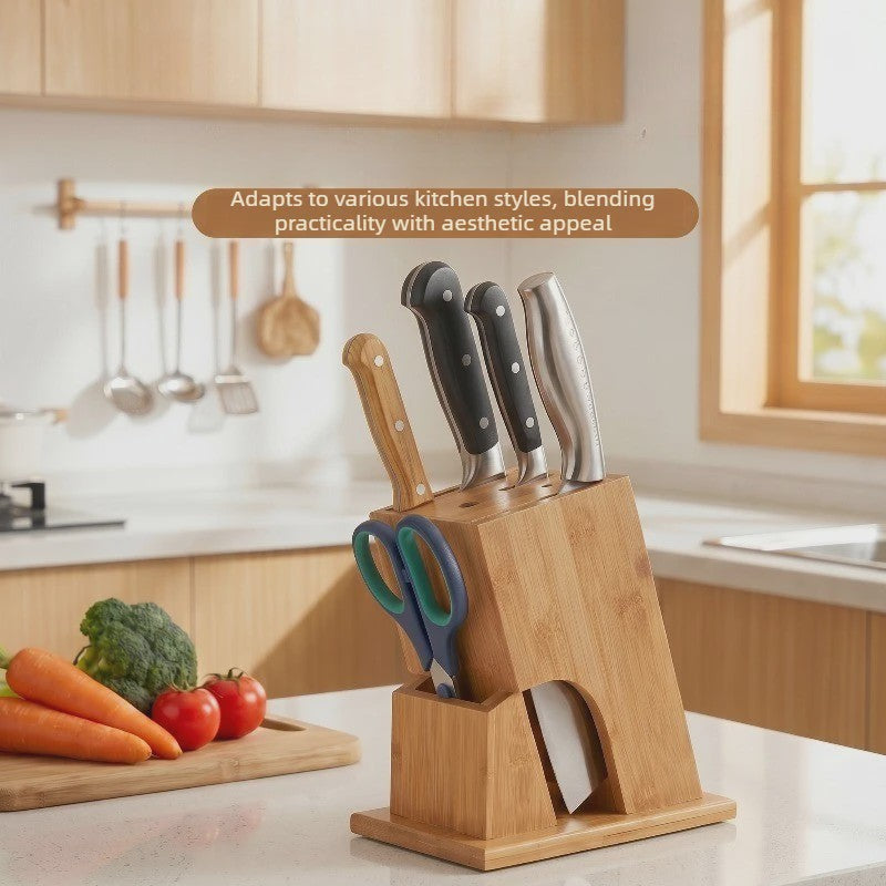 Massief Bamboe Messenblok - Keuken Organizer & Messenhouder