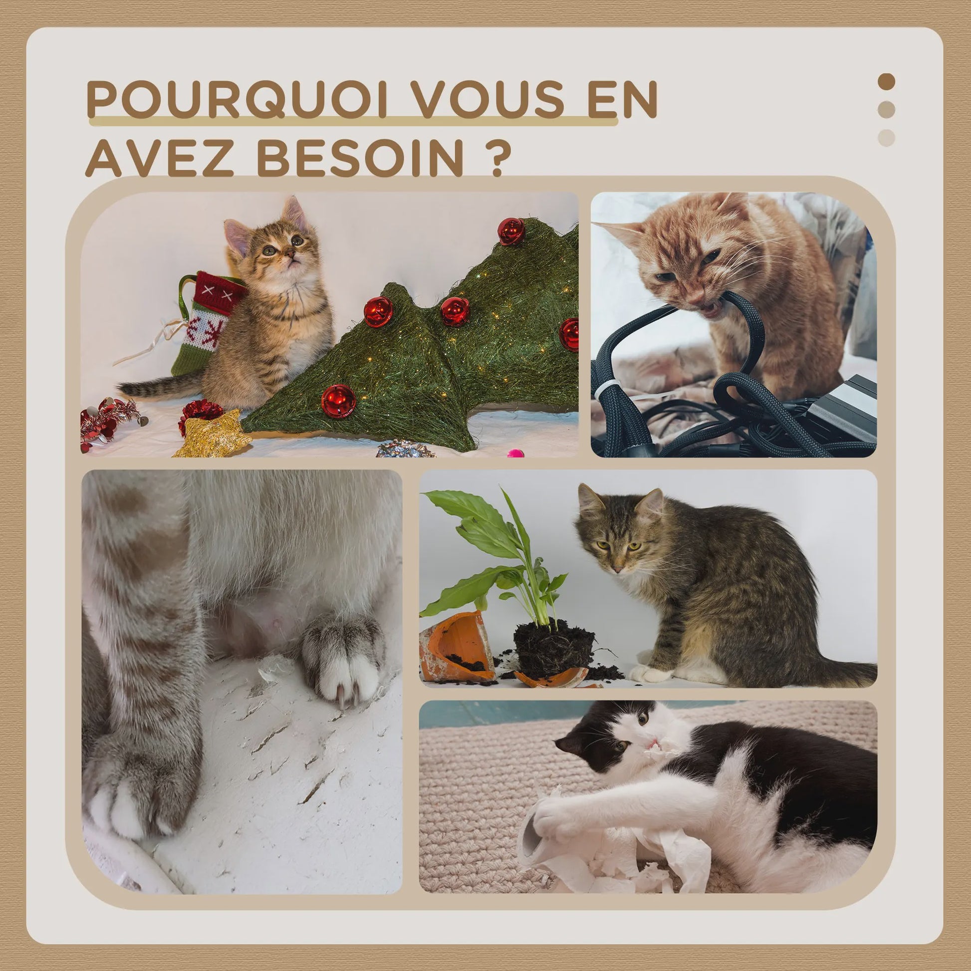 PawHut Kattenkrabpaal met Niche, Mand, Pompon en Sisal - Beige 45x40x74 cm