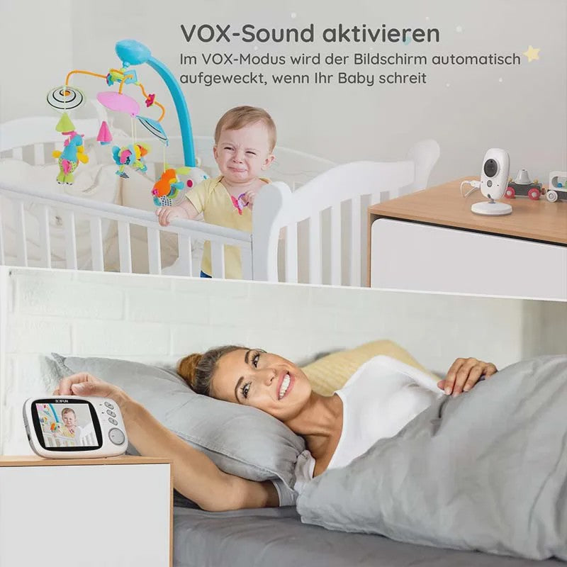 Boifun Babyfoon met Camera: 3.2" LCD, Nachtzicht, VOX & Temperatuurmeter