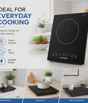 Draagbare Inductie Kookplaat 2000W met Touch Control en Timer