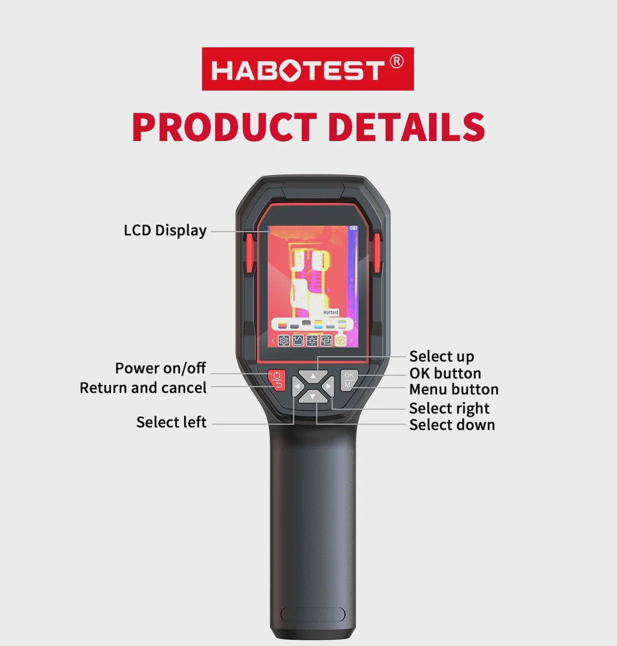 HABOTEST HT821A Thermische Camera: -20°C tot 550°C, Waterdicht & Robuust